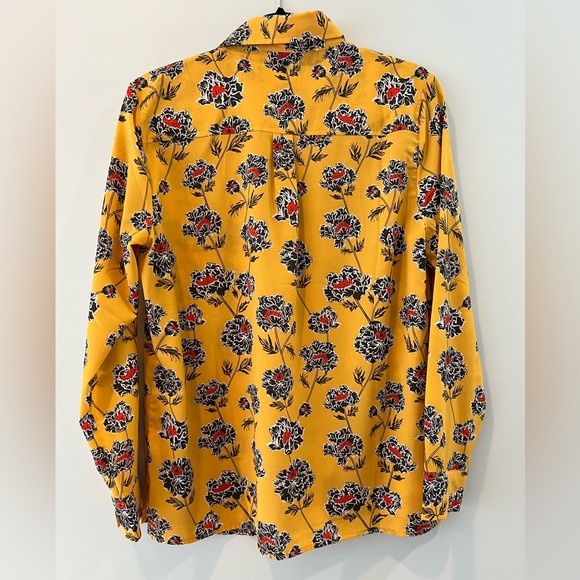 Banana Republic Classic Fit Yellow Floral Blouse - Picture 3 of 3